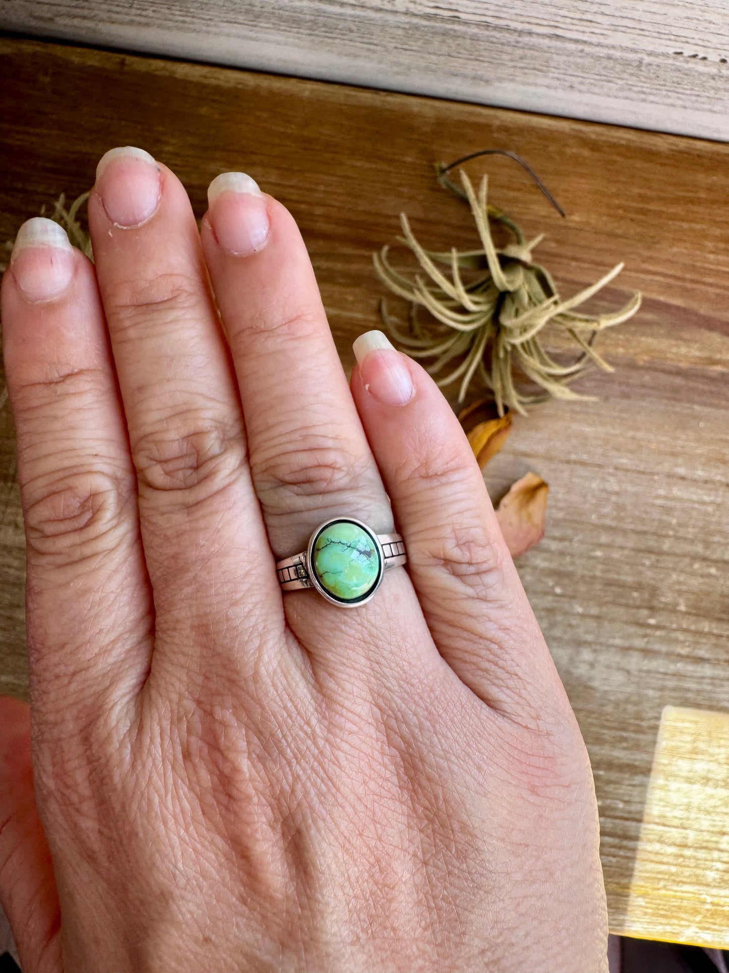 Sonoran Gold Turquoise Ring – Size 6.5 – Sterling Silver