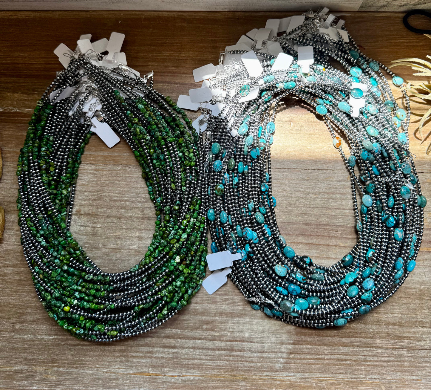 21” Necklace – Sterling Silver Pearls & High-Grade Oval Turquoise