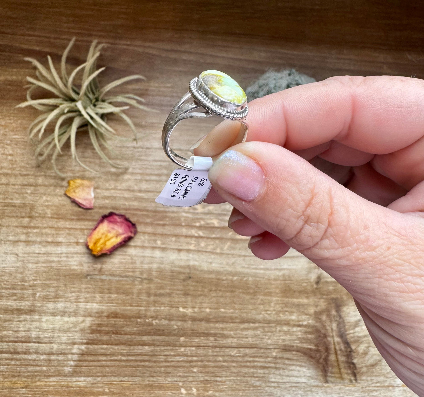 Small Ring- size 8 - Palomino Turquoise & Sterling Silver