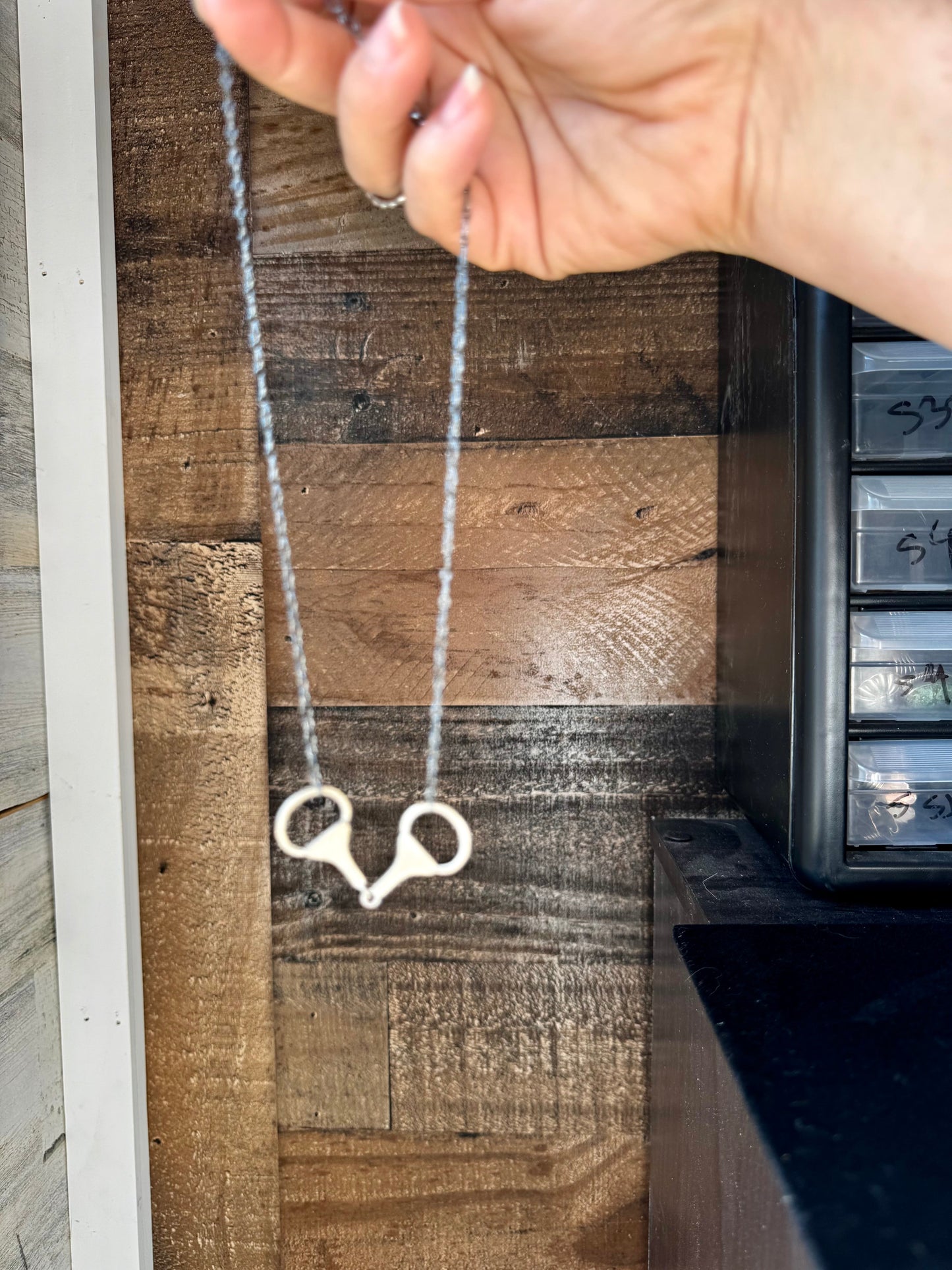 Snaffle Bit Pendant Necklace – Sterling Silver – 18 Inch