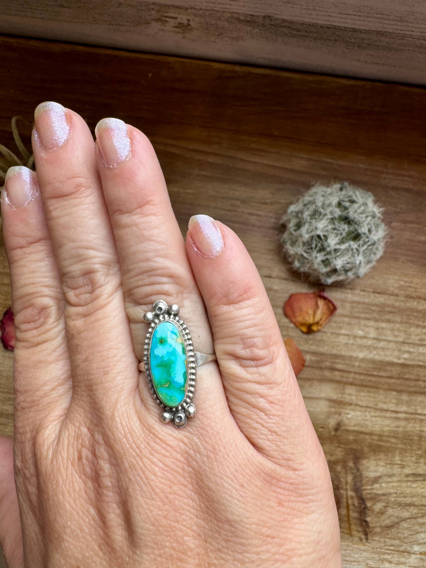 Ring- size 7 3/4 - Royston Turquoise & Sterling Silver
