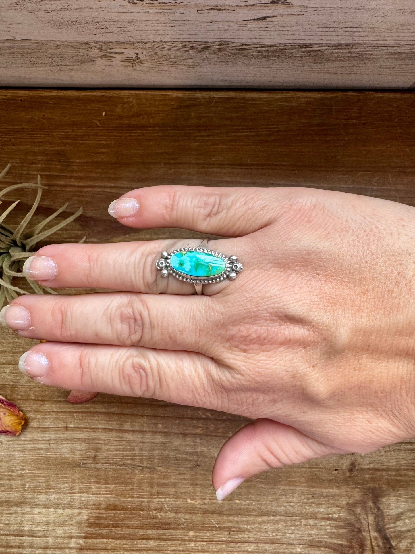 Ring- size 7 3/4 - Royston Turquoise & Sterling Silver