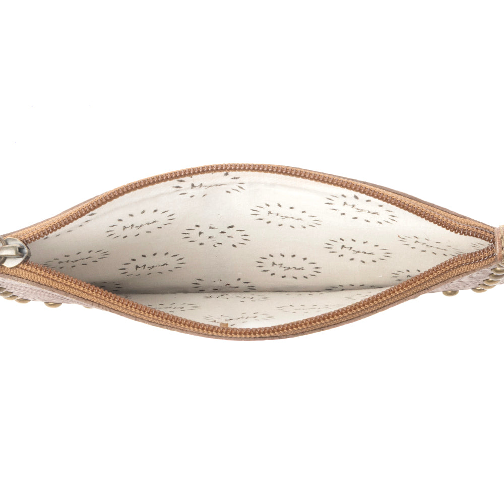 Myra Petalwild Western Wallet for Women in tan with embossed detail