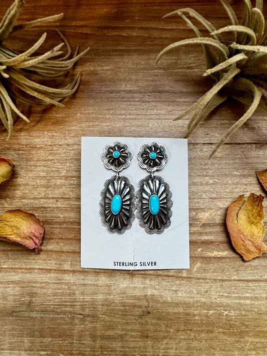 Post Earrings – Sterling Silver & Sleeping Beauty Turquoise