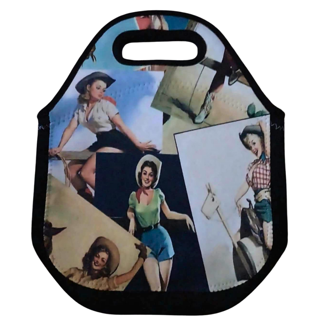 Vintage Cowgirl Neoprene Lunch Box