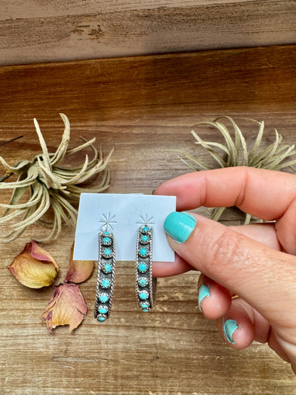 Snake Eye Hoop Earrings – Kingman Turquoise & Sterling Silver