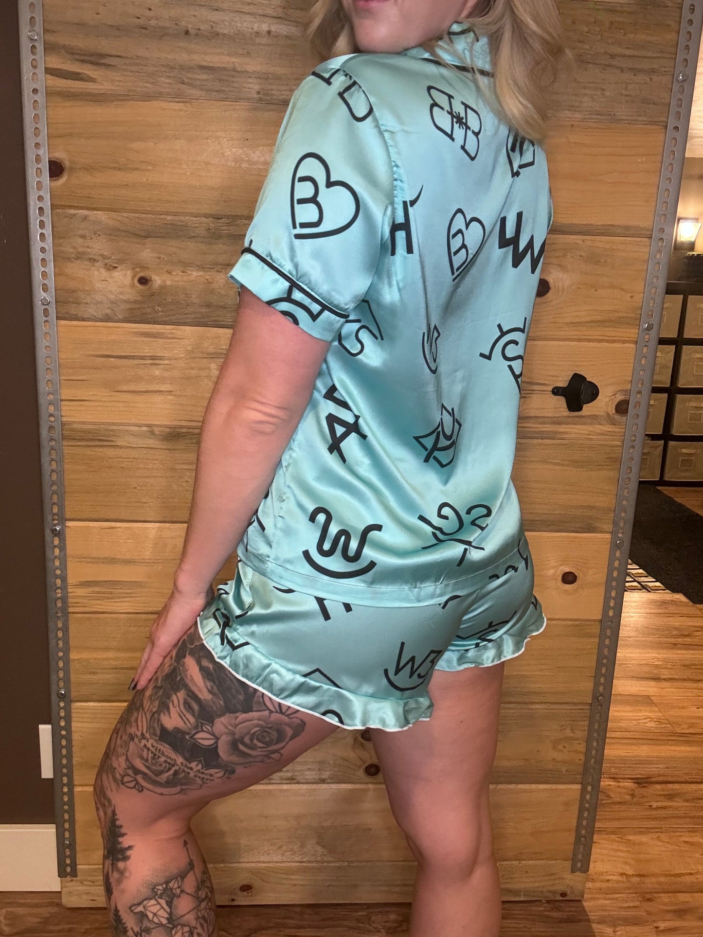 Turquoise Brands Silky Short Pajama Set - V2