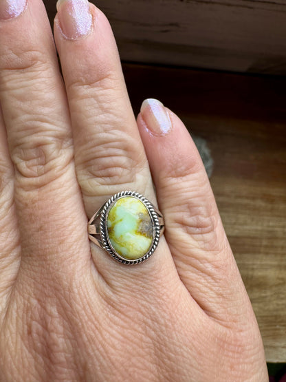 Small Ring- size 8 - Palomino Turquoise & Sterling Silver