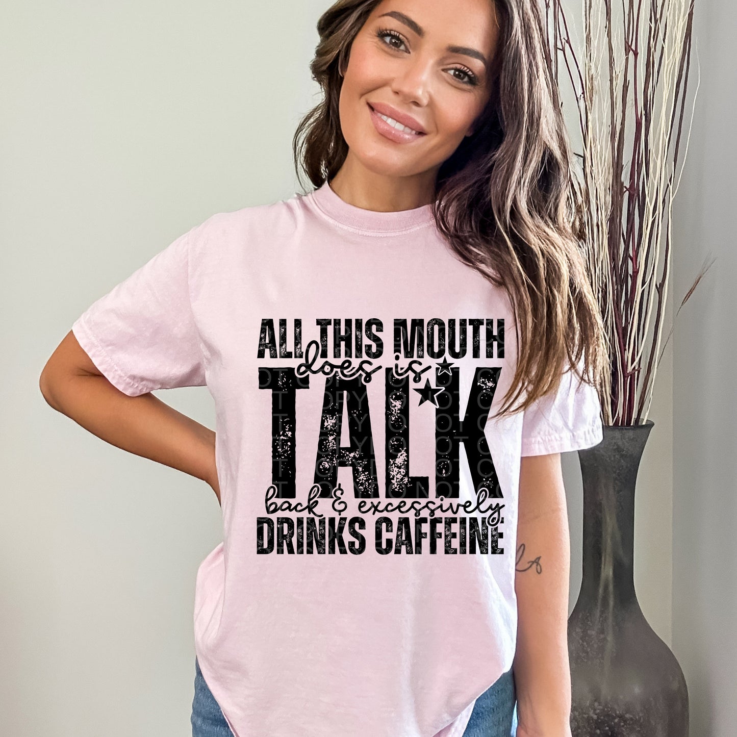 All This Mouth Does is Talk Black Ink | Comfort Colors Tee or Gildan Crewneck Sweatshirt