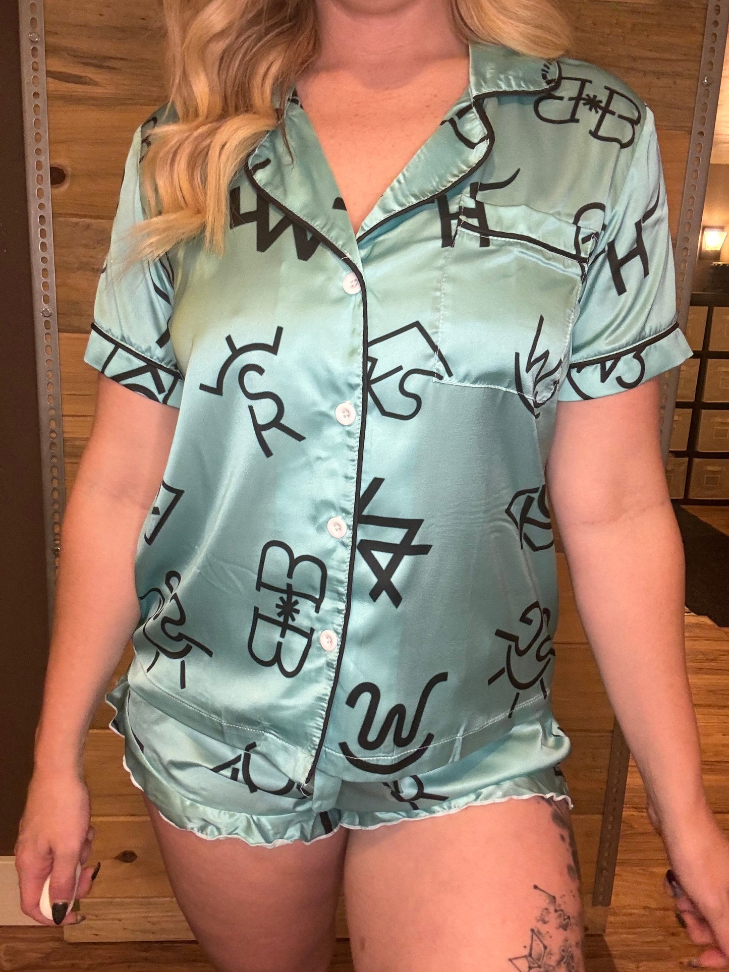 Turquoise Brands Silky Short Pajama Set - V2