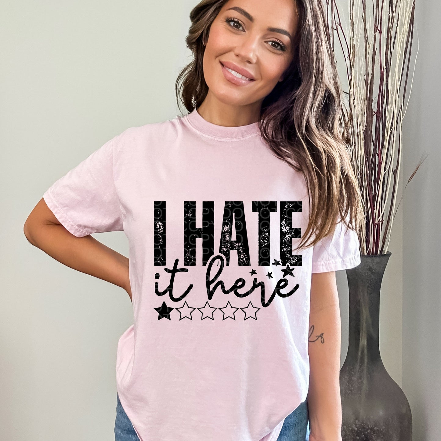 I Hate It Here One Star Black Ink | Comfort Colors Tee or Gildan Crewneck Sweatshirt