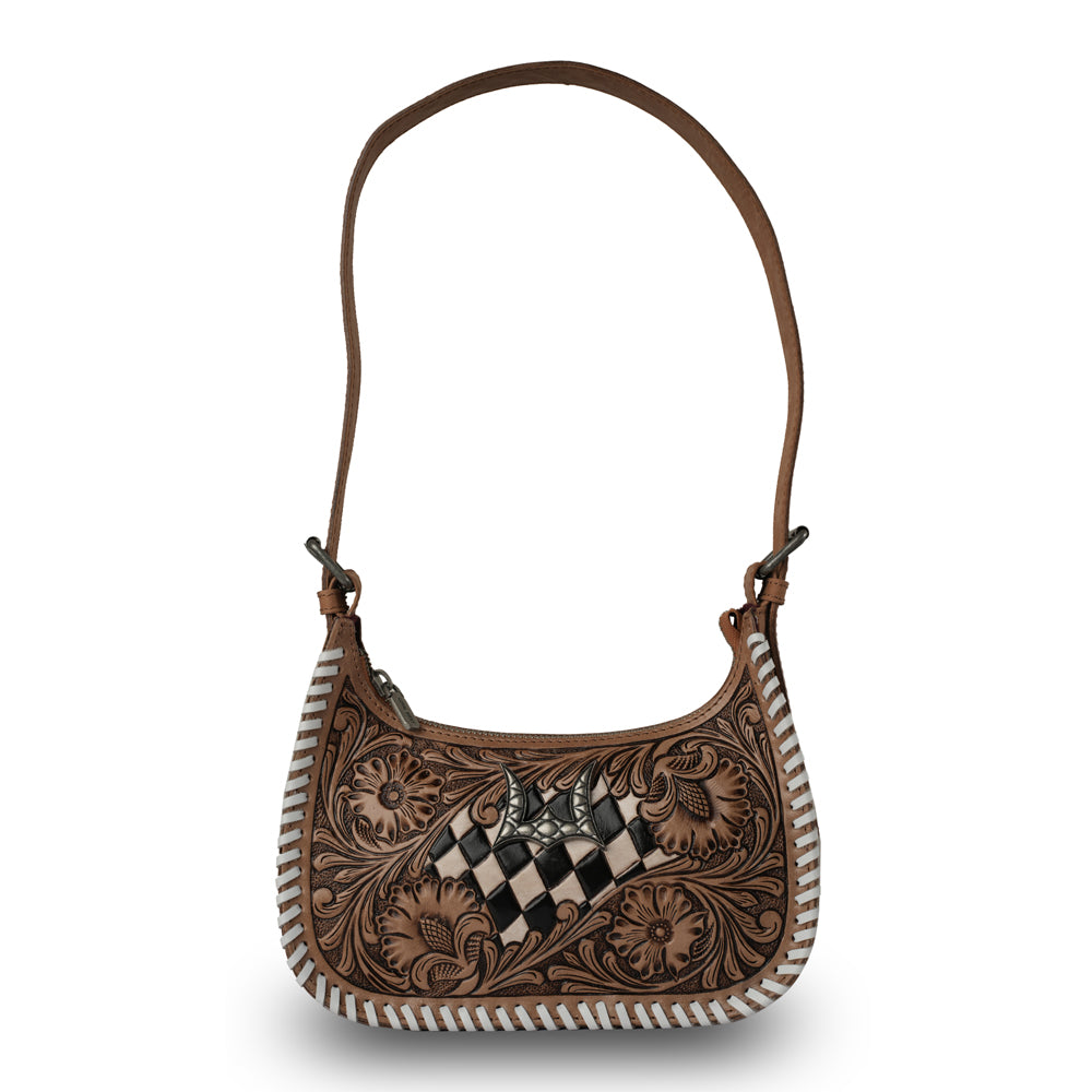 HANDTOOLED DANNIA MEDIUM PURSE CHECKERED EDITION