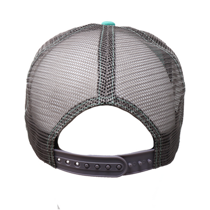 Ol' Son Light Green Mesh Skull Print Flatbill