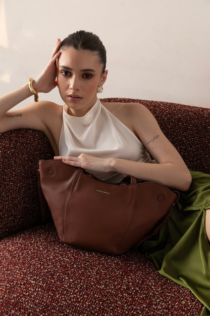 Mira & Moss Valencia Wing Tote - Chestnut