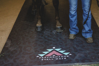 Pre Order 5X10 Black on Black Leopard Stall Mat