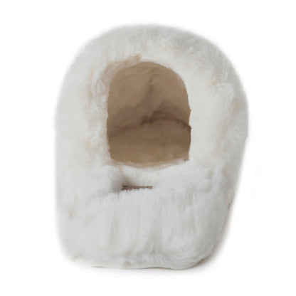Myra Alamosa Tan Fur-Lined Hairon Leather Slippers for Women â€“ Winter Indoor Comfort, Soft Sole, Western Style