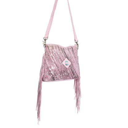 Silver Rose Trail Leather & Hairon Bag