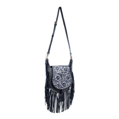 Moonwood Hand-Tooled Bag in Coal