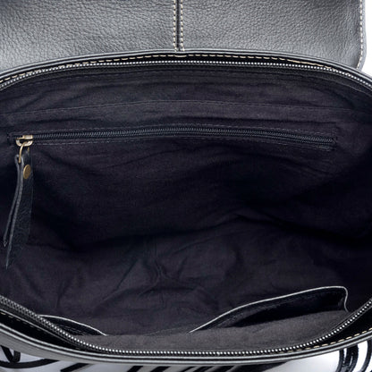 Moonwood Hand-Tooled Bag in Coal