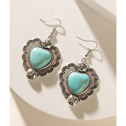 Cross My Heart Earrings In Blue