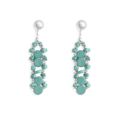 Seraphah Dimensional Earrings In Turqoise