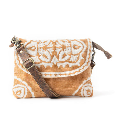Myra Rose Canyon Sling Bag for Women – Adjustable Strap Everyday Crossbody with Tribal Embroidery