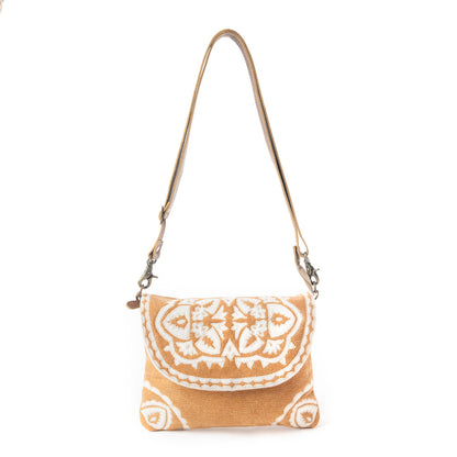 Myra Rose Canyon Sling Bag for Women – Adjustable Strap Everyday Crossbody with Tribal Embroidery