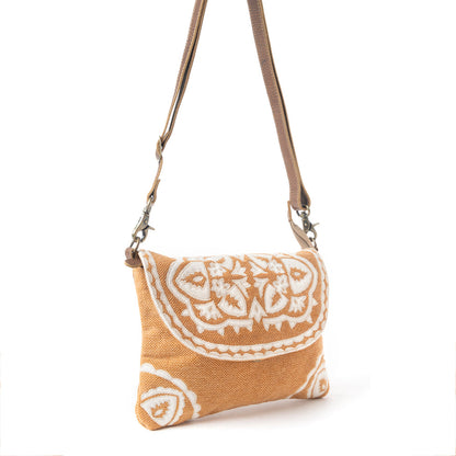 Myra Rose Canyon Sling Bag for Women – Adjustable Strap Everyday Crossbody with Tribal Embroidery