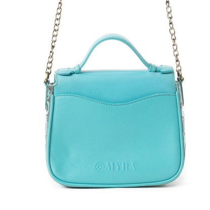 Sapphire Scroll Shoulder Bag In Turquoise
