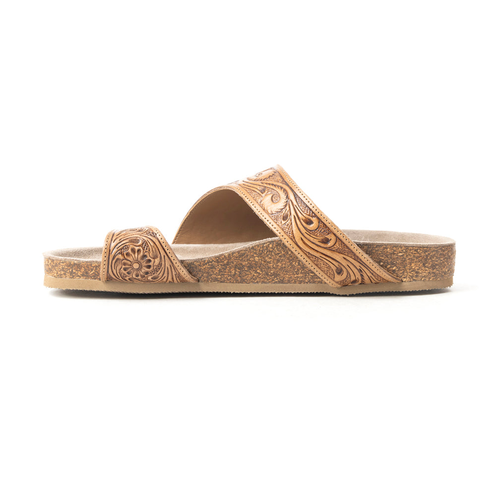 Myra Eastward Winds Leather Sandals for Women – Cork Sole, Antique Finish for Western Comfort