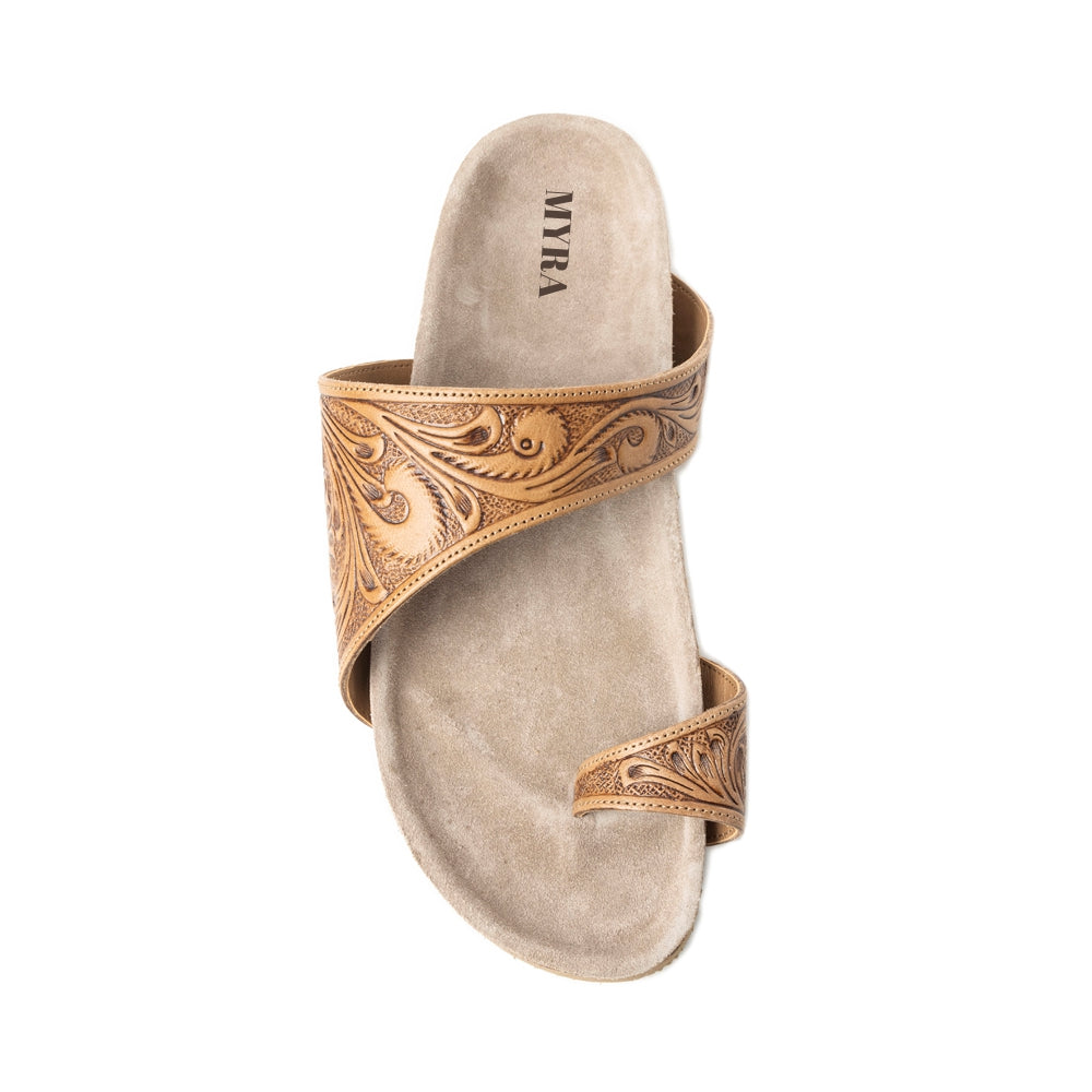 Myra Eastward Winds Leather Sandals for Women – Cork Sole, Antique Finish for Western Comfort