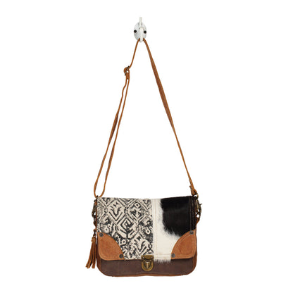 Rug & Hairon Flap Messenger Bag