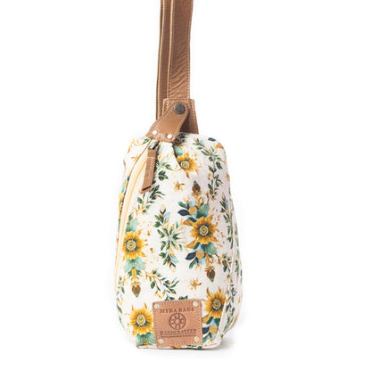 Myra Oasis Blooms Floral Fanny Pack for Women – Compact Belt Bag with Leather Strap for Travel & Concerts
