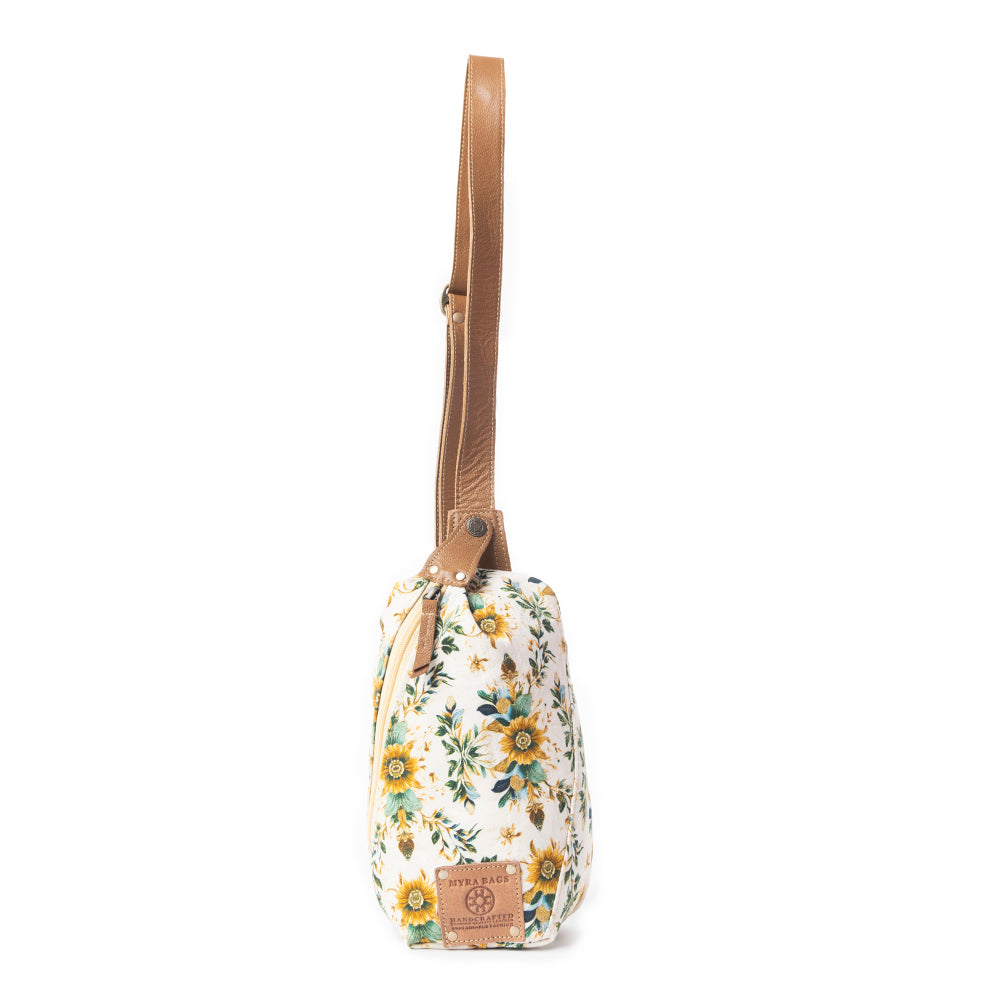 Myra Oasis Blooms Floral Fanny Pack for Women – Compact Belt Bag with Leather Strap for Travel & Concerts