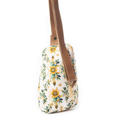 Myra Oasis Blooms Floral Fanny Pack for Women – Compact Belt Bag with Leather Strap for Travel & Concerts
