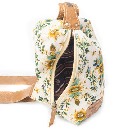 Myra Oasis Blooms Floral Fanny Pack for Women – Compact Belt Bag with Leather Strap for Travel & Concerts