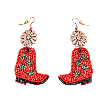 Cactus Rose Boot Earrings