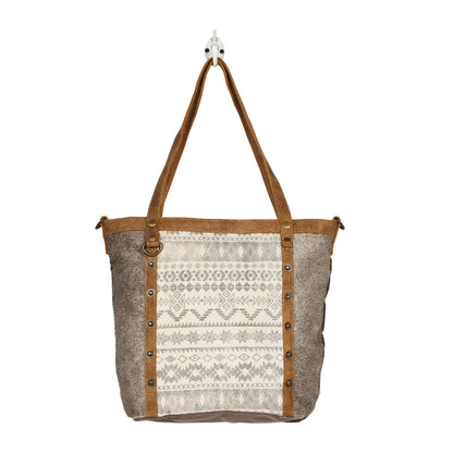 Emblem Side Hair Tote Bag