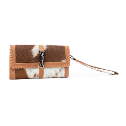 Myra Oracle Ember Hairon Leather Wallet in Autumn Tan