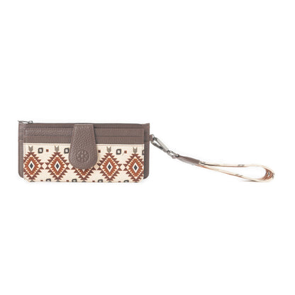 Solstice Weave Woven Wallet in Terracotta White
