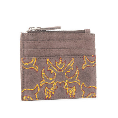 Cactus Sky Western Embroidered Credit Card Holder in Brown