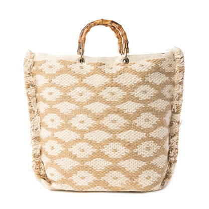 Myra Solana Weave Hand Embroidered Tote Bag in Sunlit Glow