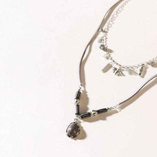Wandererâ€™s Wish Necklace in Coal Silver