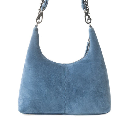Myra Juniper Trail Genuine Suede Bag for Women in denim blue with extra strap