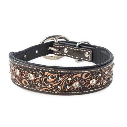 Midnight Canine Elegance Western Dog Collar in Black