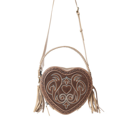 Myra Rodeo Romance Handtooled Leather Bag in Caramel Oak