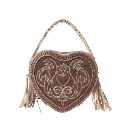 Myra Rodeo Romance Handtooled Leather Bag in Caramel Oak