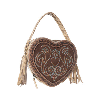 Myra Rodeo Romance Handtooled Leather Bag in Caramel Oak