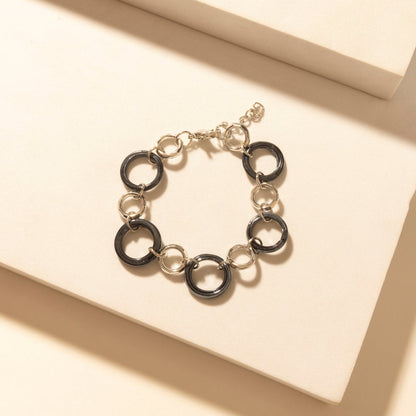 Myra Iron Moon Stack Bracelet in Blue Forge