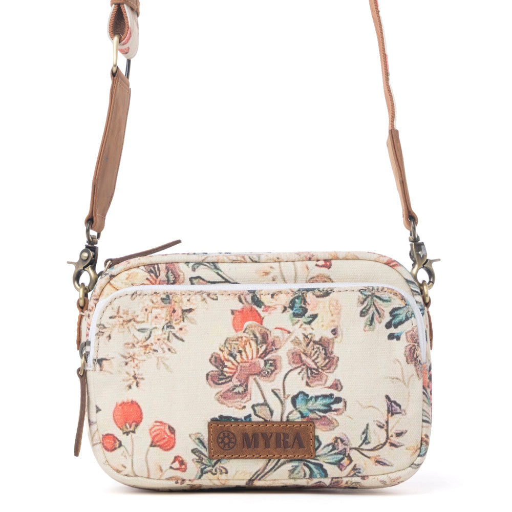 Myra Meadow Song Cotton & Leather Crossbody Bag in Primrose Yellow